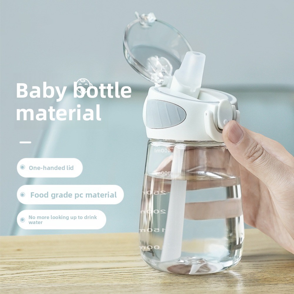 Baby Food Hipp - Neue Plastik-Wasserstrohhalm-Tasse, sturzsicher, lebensmittelechtes Silikon, leicht,