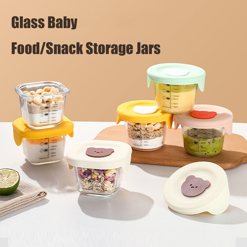 Baby Food Jars Glass - 180 ml Glas-Vorratsdosen für Babynahrung mit