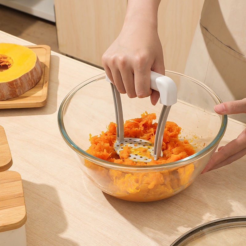 Baby Food With Sweet Potato - Manueller Kartoffelstampfer, Haushalts-Lebensmittelpresse für Babynahrung, Lila