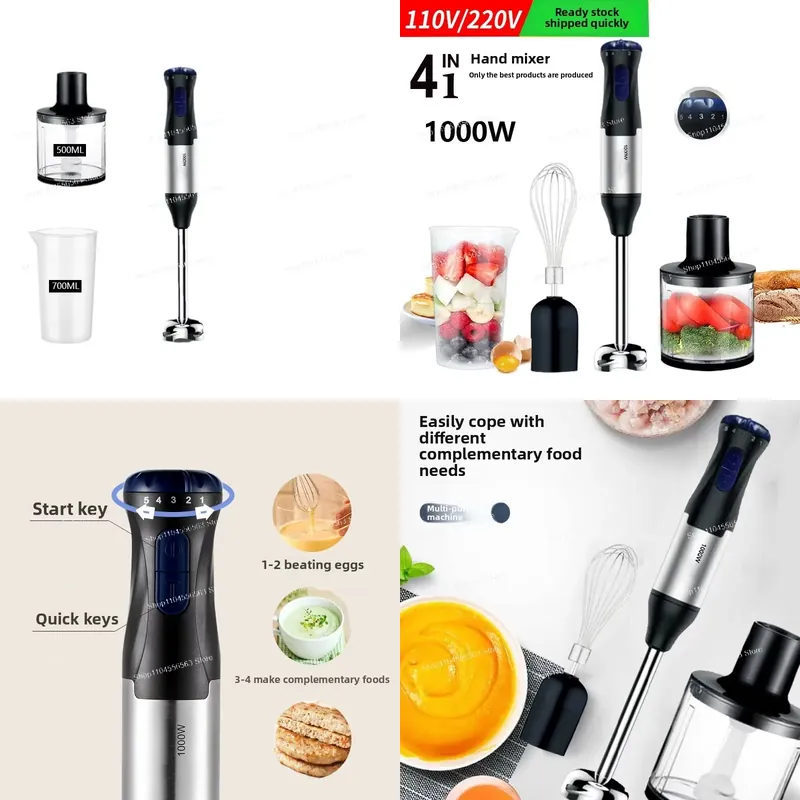 Baby Food Blender - 110V 1000W Handstabmixer, Multifunktionaler Stabmixer zum