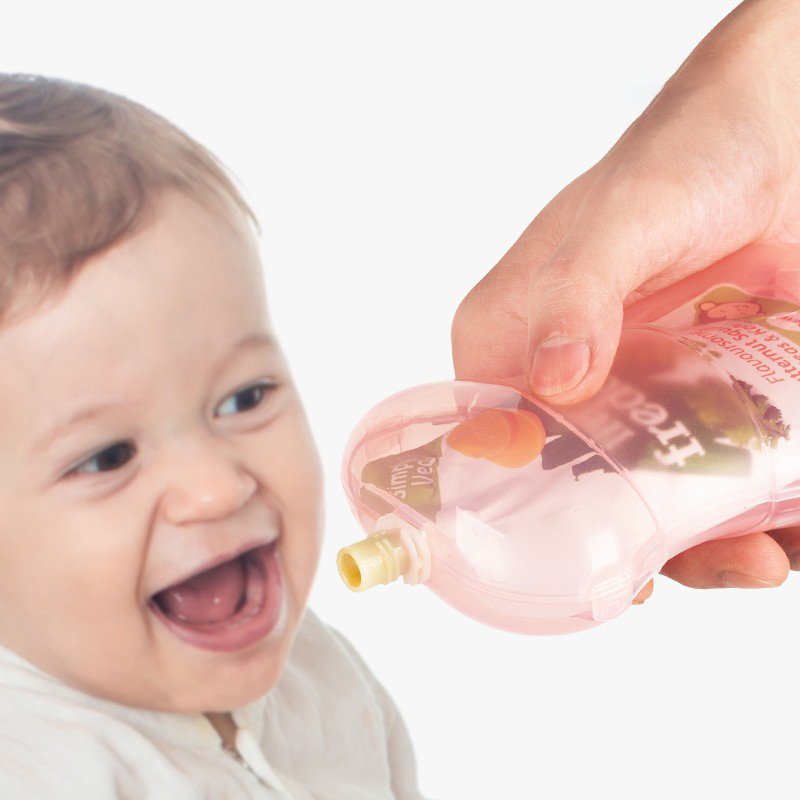 Baby Food Pouches Reusable - Baby Anti-Quetsch-Fruchtpüree-Becher/Beutel Babynahrung und Saftbecher Anti-Quetsch-Halter