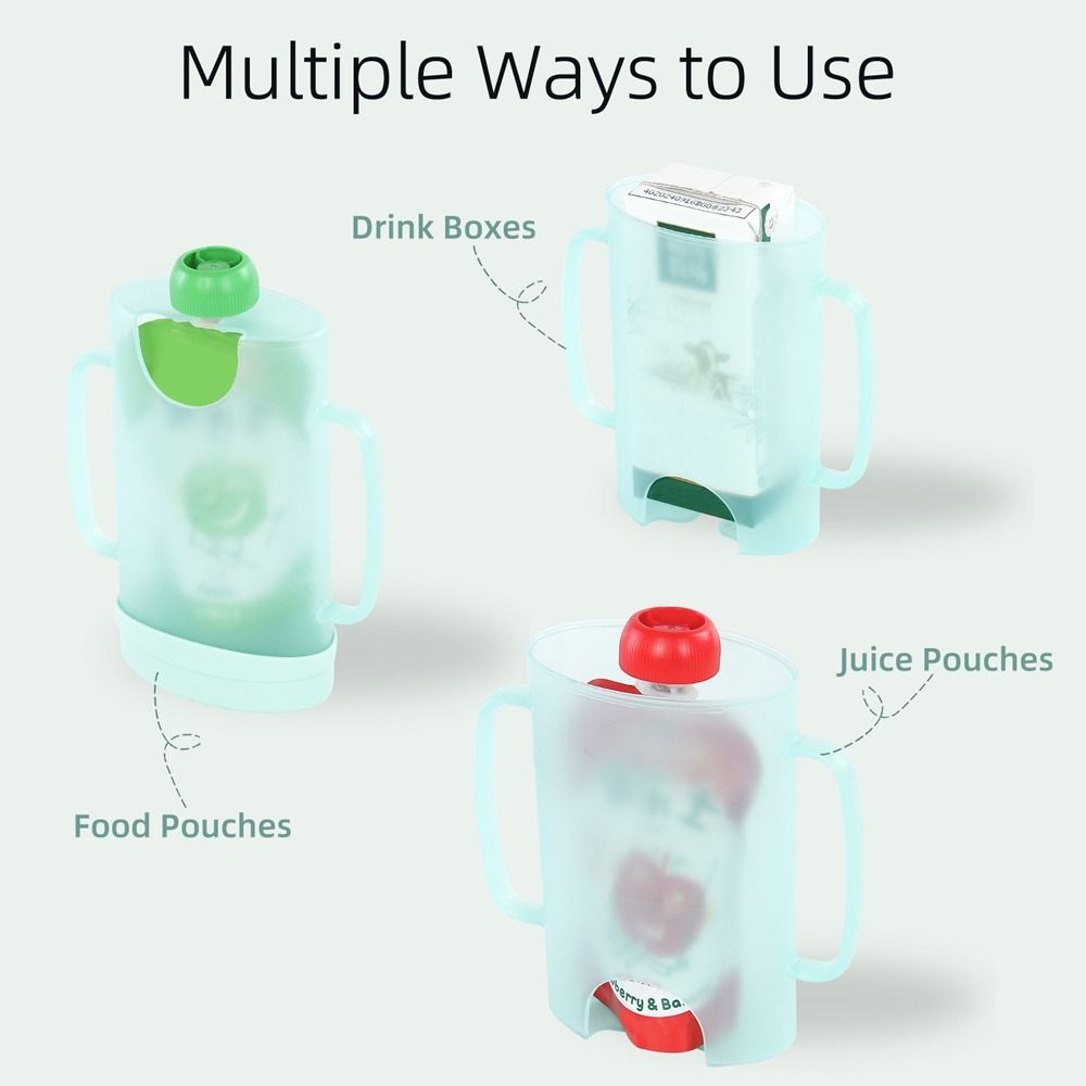 Baby Food Pouches Reusable - Plastik-Quetschbeutelhalter, Quetschfester Wiederverwendbarer Lebensmittelbeutelhalter mit Griff,